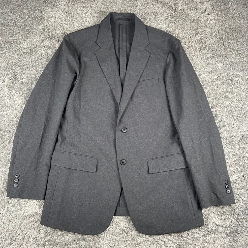 Uniqlo Miracle Air Jacket Mens Large Gray Comfort 2-Button Professional Blazer